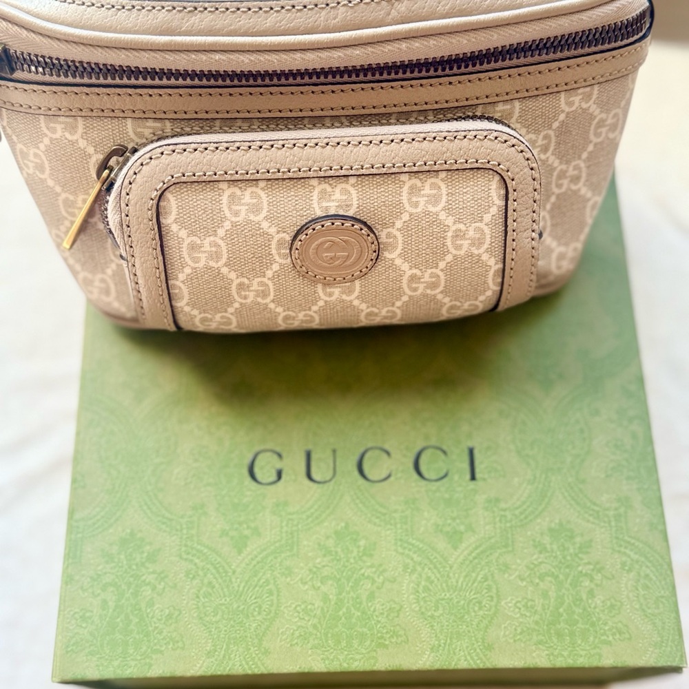 Gucci Beige Monogram Shoulder Bag
